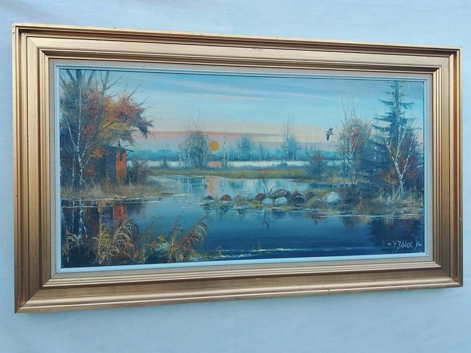 Stary obraz na płótnie HARRY BONDE PETERSEN (1918- 1999).