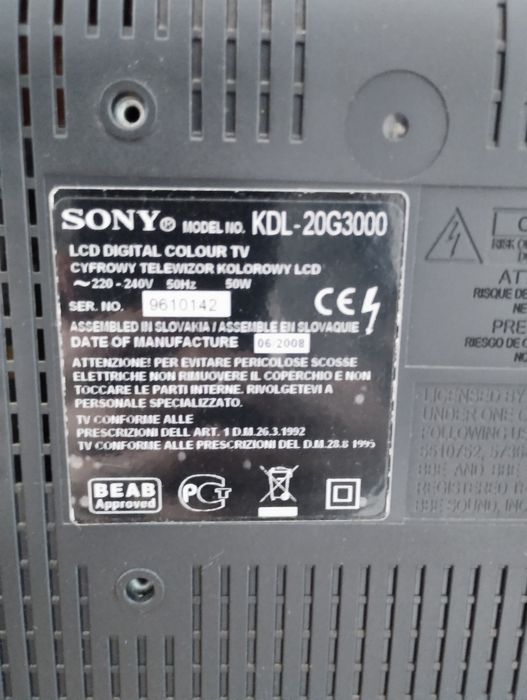 Продам телевізор Sony  KDL20G300, б/у.