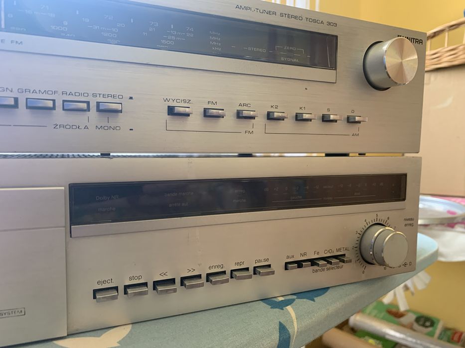 Amplituner Unitra Tosca 303, magnetofon Unitra MDS-418 gramofon unitra.