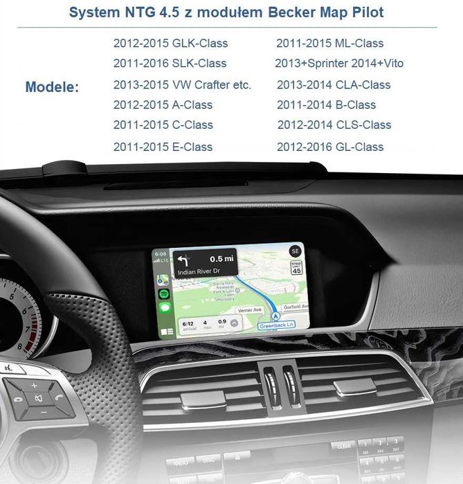 Mercedes Android Auto CarPlay NTG 4.5 A B C E CLA CLS E GLK SLK GLA ML