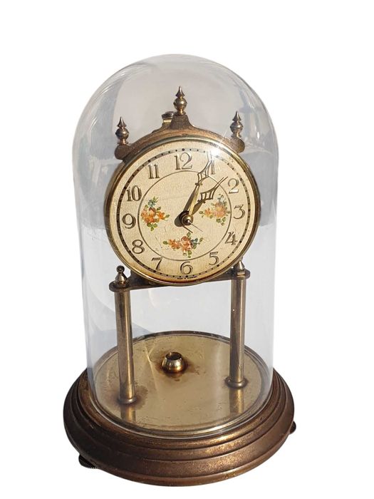 Stary Niemiecki zegar kominkowy roczniaka Kundo unikat kolekcjonerski