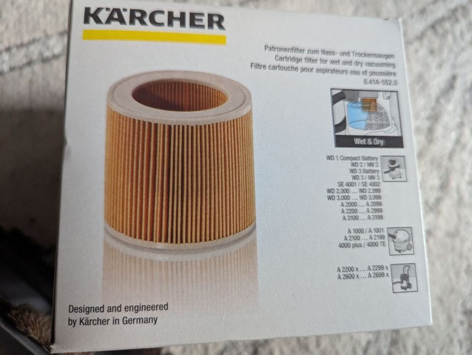 Filtr Karcher na sucho i mokro plus szczotka 26 cm