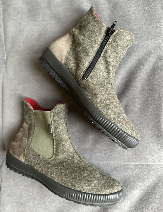Черевики legero текстильні войлочні сірі / оливково 37,5 розмір