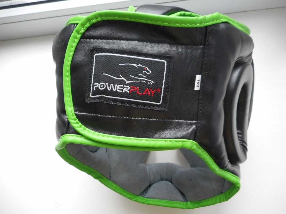 Боксерський шолом PowerPlay 3068 PU Amara M чорно- зелений