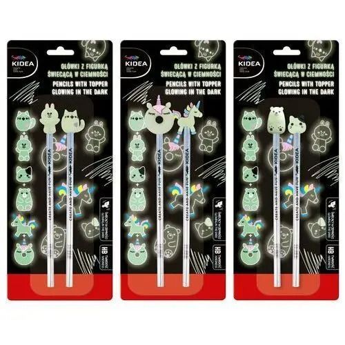 Ołówki Z Figurką Świecącą W Ciemności Kidea 2Szt. Derform