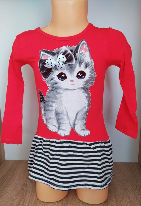 Urocza sukienka z kotkiem AtabayKids 98 104