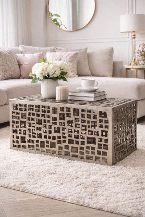 Designerski stolik metalowy loft ażurowy PILNE