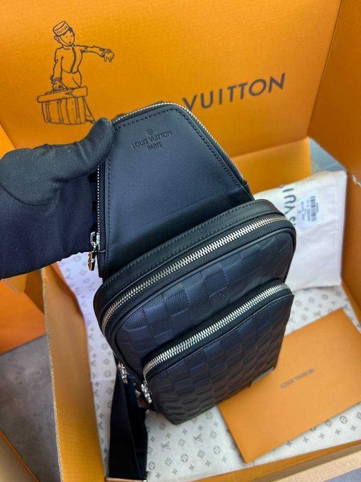 Слинг Louis Vuitton плечевая сумка LV бананка натуральная кожа c799