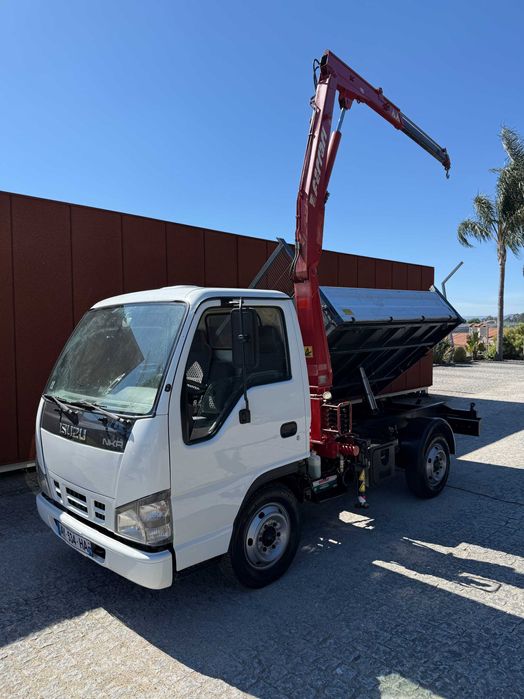 Carrinha Isuzu tribasculante com grua