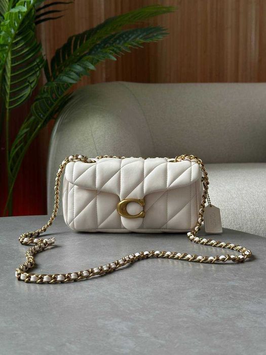 Coach Tabby Shoulder Bag 20 With Quilting Cream Gold