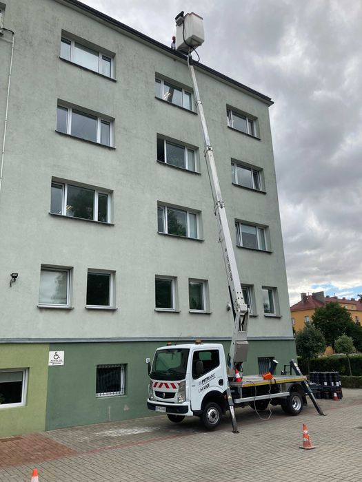 Podnośnik koszowy 22m. i 25m., zwyżka, wynajem,przycinka drzew