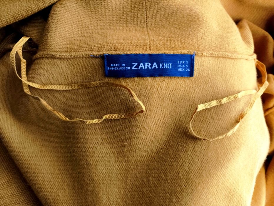 Zara S 36 M 38 kardigan narzutka wiązany miodowy