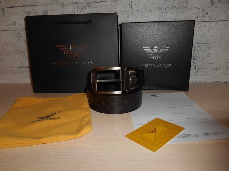 Emporio Armani pasek firmowy, skóra naturalna, Włochy 221