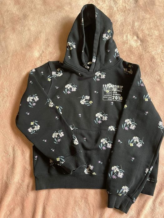 Czarna bluza w kwiatki dla dziewczynki - H&M