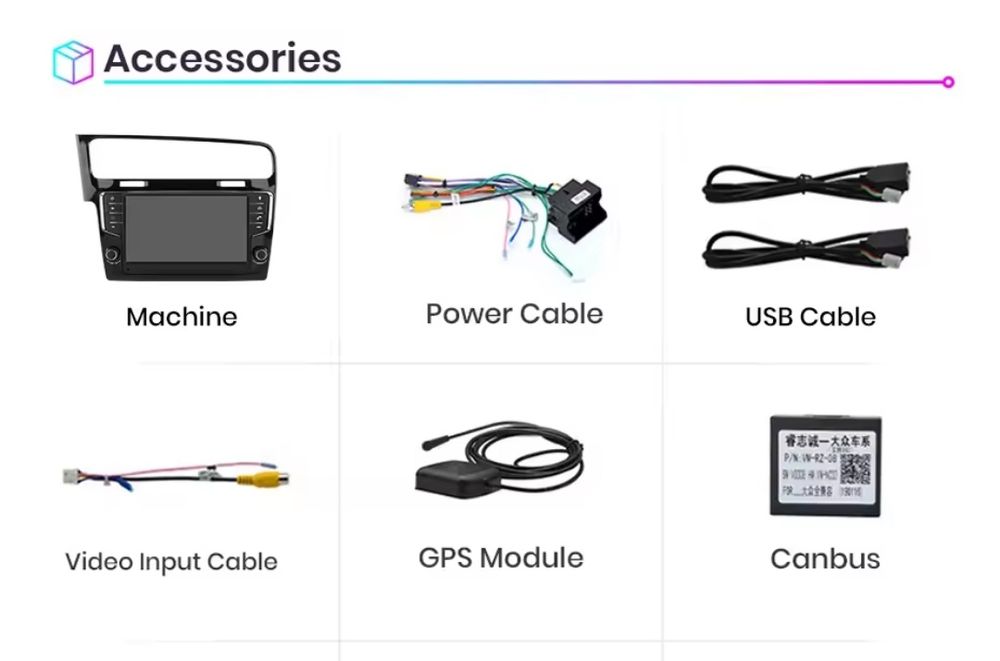 Rádio 9" Android Volkswagen Golf 7 com botões 2/32GB carplay gps NOVO