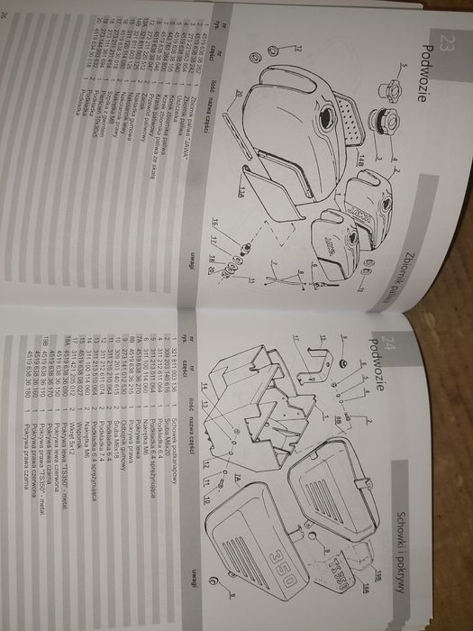 Nowy katalog czesci instrukcja obsługi rama silnik jawa 350 ts sport