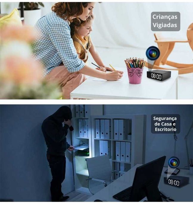 Mini Câmara Relógio Wi-Fi Full HD camera oculta Descubra a Verdade