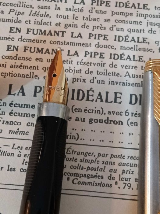 Caneta e esferográfica Parker 75 Flighter Deluxe aparo em ouro