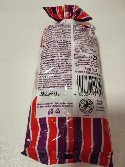 Cukierki miętowo czekoladowe 225 g schoko linsen