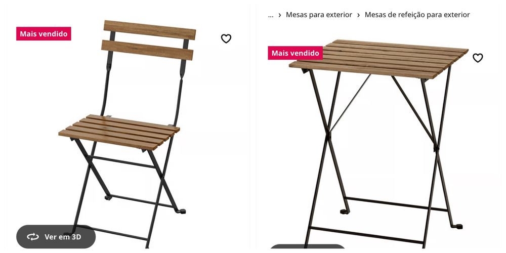 Mesa e cadeira ikea