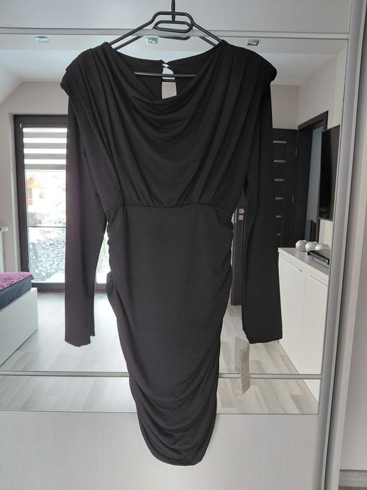 Wysokogatunkowa sukienka New Collection drapowana elastyczna marszczon