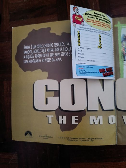 Caderneta incompleta Congo the movie da Panini
