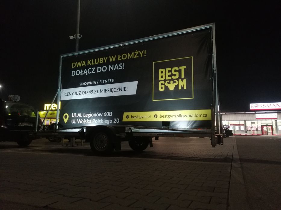 Przyczepa reklamowa, przyczepka, reklama mobilna, mobil reklamowy