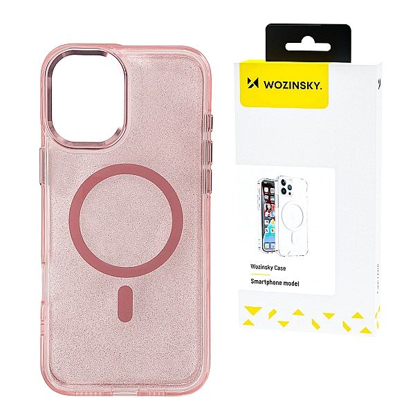 Etui Wozinsky Glitter Case z Mag Safe na Samsung Galaxy S24 FE - różow
