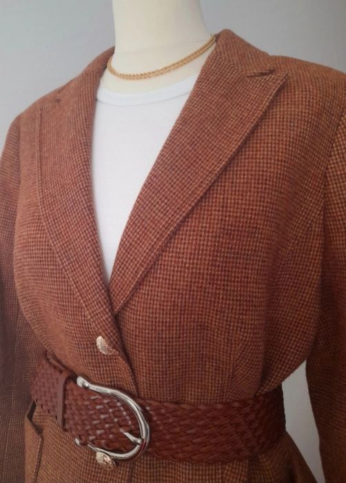 Blazer Talbots 48% lã, castanho mescla. Tamanho XL