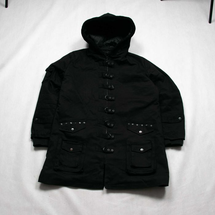 Gothicana kurtka parka zimowa w stylu gotyckim 5XL damski taliowany