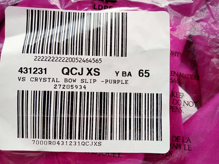 Victoria's Secret пеньюар комбинация XS Very Sexy Crystal Bow Satin Mini Slip Dress