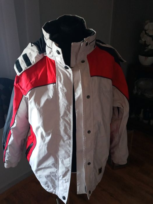 Kurtka damska zimowa 40 iguana bialo.czerwona