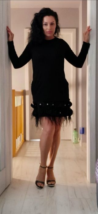 Liu Jo sukienka z piórami rozmiar M