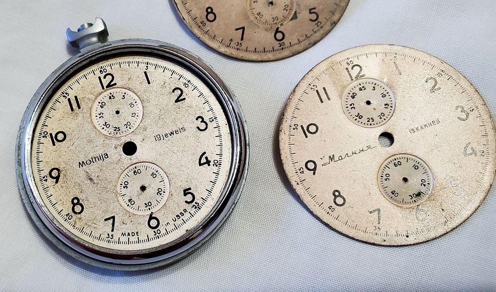 Запчасти на часы Молния-Хронограф 3017 из 50х годов ЧЧЗ периода ссср