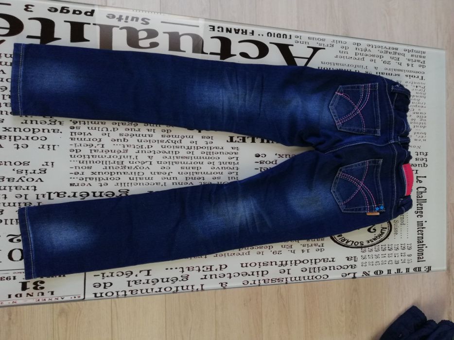 Spodnie jeansy rurki Reporter r. 140, dziew. jak nowe