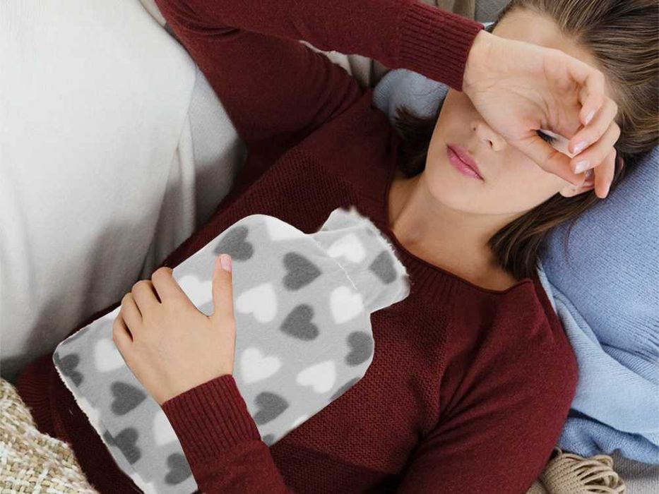 Termofor ogrzewacz w pokrowcu gumowy na brzuch z wkładem miękki