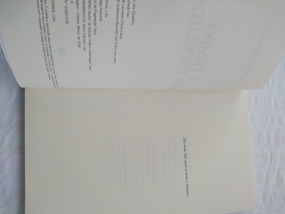 Livro O Tempo dos Espelhos