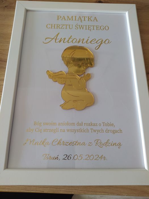 Pamiątka chrztu świętego, prezent, ramka