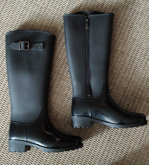 Kalosze czarne gumowce rozmiar 36 na zamki jak nowe