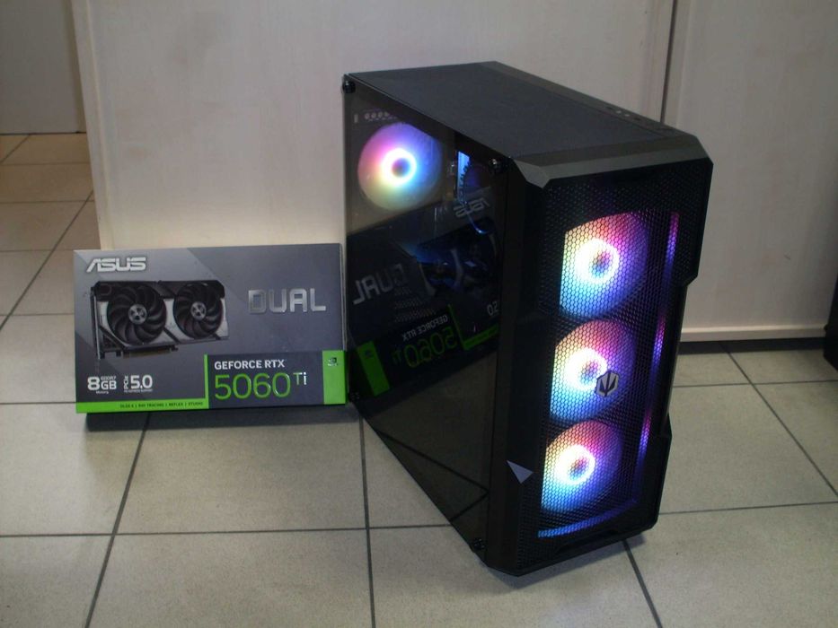MEGA KOMPUTER i5-14400F, RTX 5060 Ti, 32GB DDR5, SSD 1TB, Gwarancja