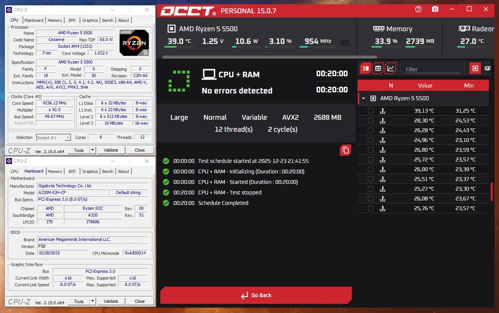 Комплект AMD AM4: Gigabyte GA-A320M-S2H + AMD Ryzen 5 5500