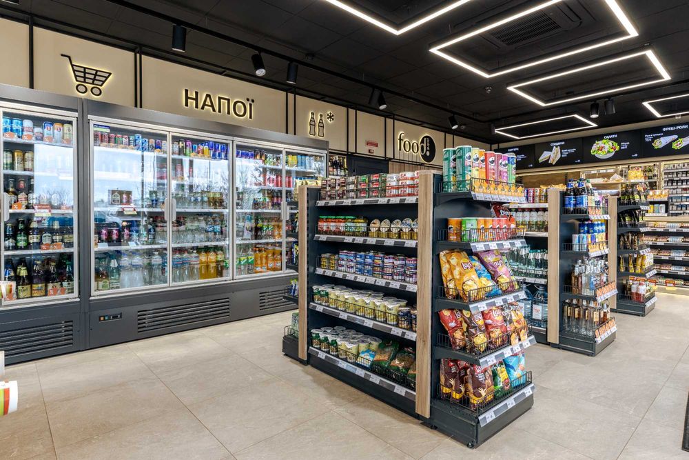 Енергозберігаючі холодильні регали. Вітрини в магазин. Гірки. Стелажі