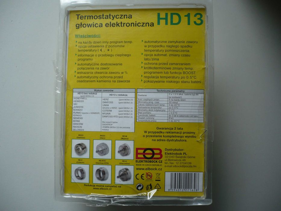 programowalna głowica termostatyczna elektroniczna HD13
