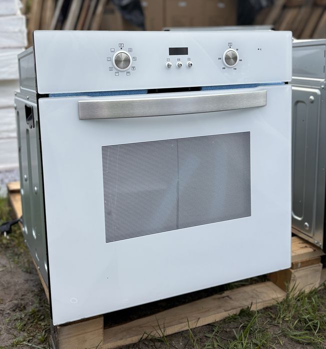 Біла вбудована духова шафа Elegant 601W встраиваемая духовка стекло