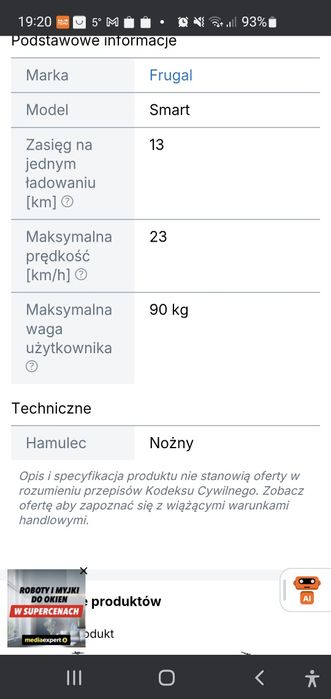 Hulajnoga Frugal Smart