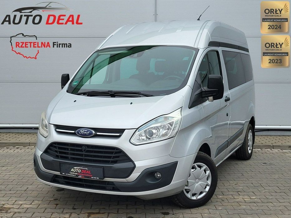 Ford Transit Custom 2.2d, 155KM, 9 osób, Wysoki, Kamera, Hak, Zamiana, Auto Komis Piła