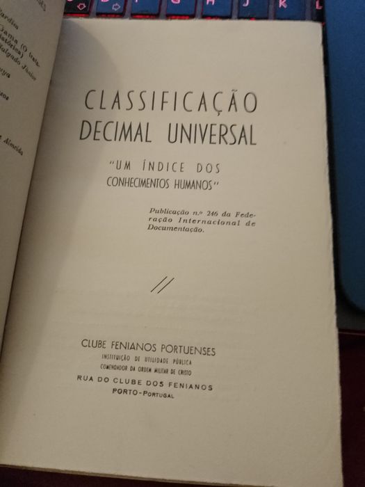 Classificaçao Universal-Índice conhecimentos Humano12E-Limoes5EDesde2E
