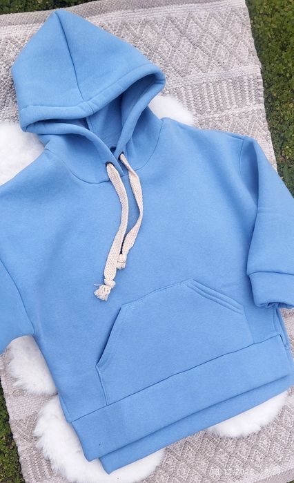 Тепле дитяче худі оверсайз на флісі на 5-10.