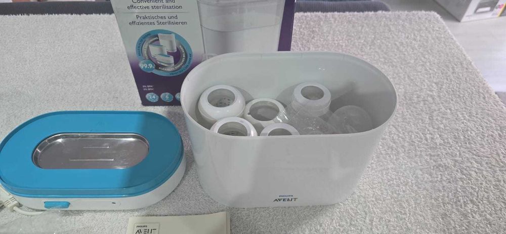 Esterilizador Elétrico Philips Avent 3 em 1 + 5 Biberões (Como Novo)