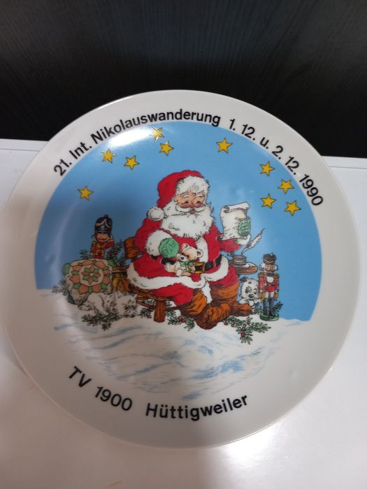 Новогодняя тарелка фарфор Германия